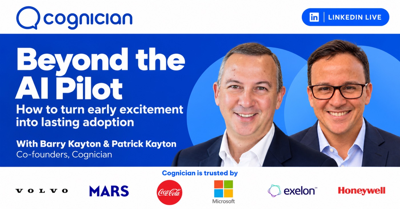 Beyond the AI Pilot webinar with Barry Kayton and Patrick Kayton, co-founders of Cognician